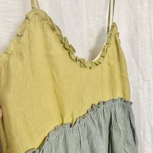 Tiered color block tank dress